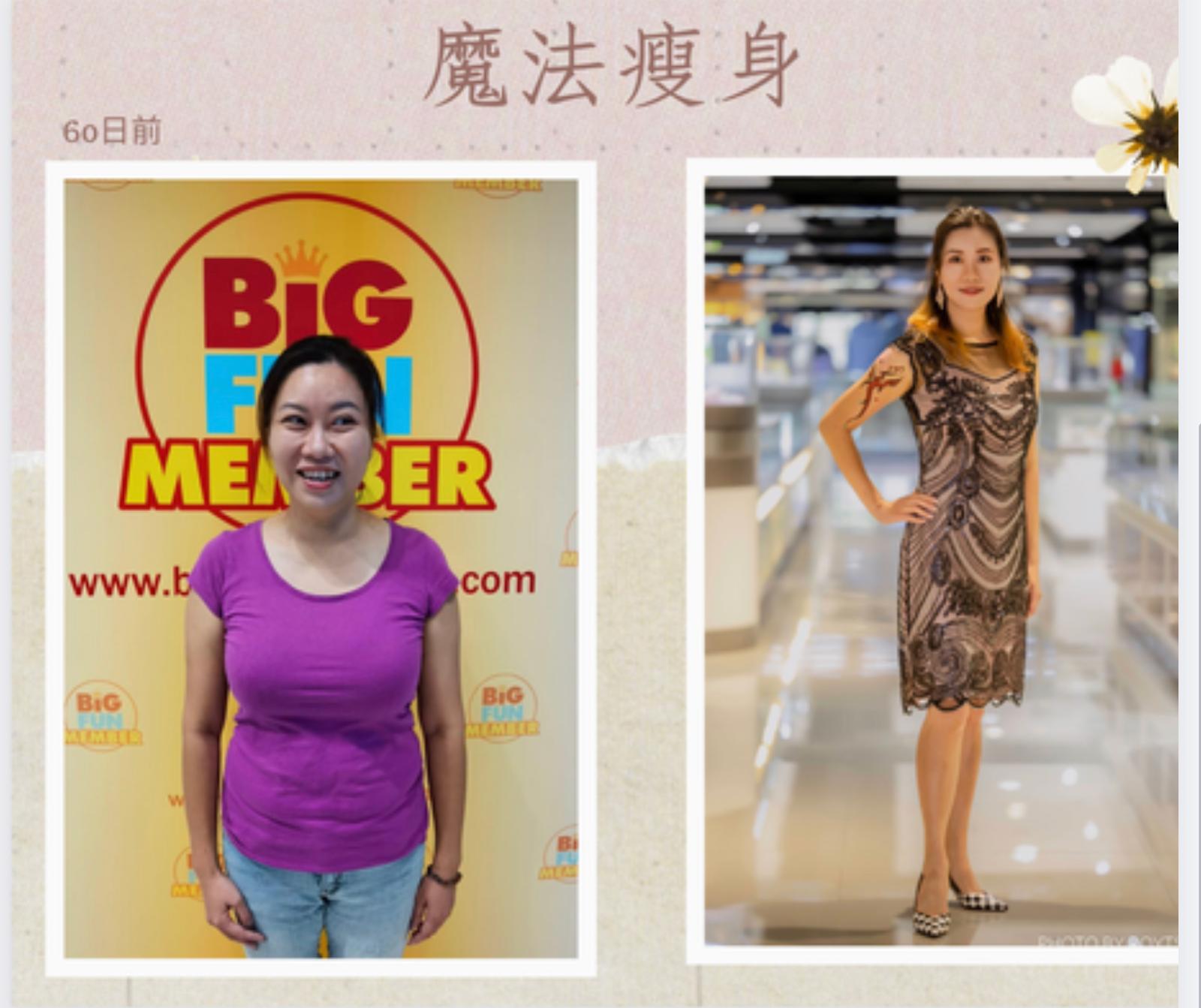 瘦身心理學真實成果 - 60日前後對比，減去逾20磅